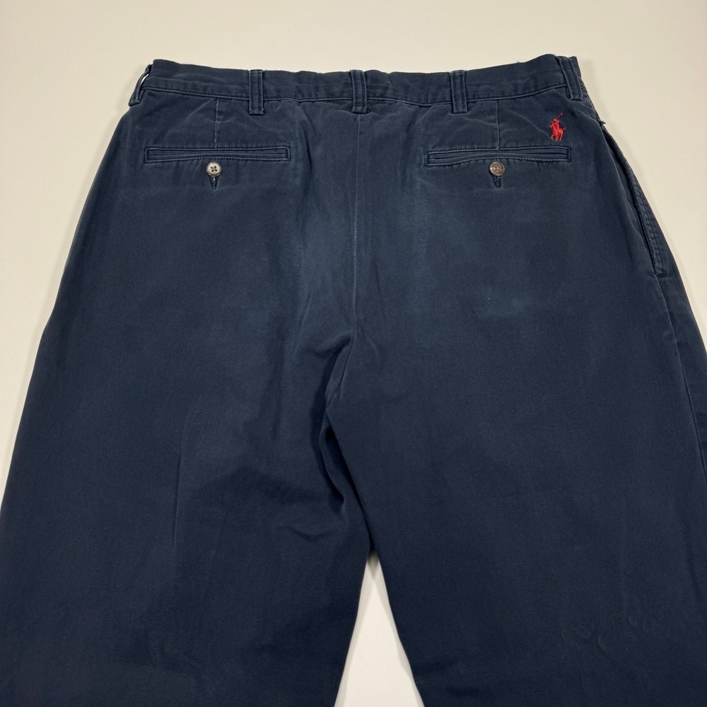 Polo Ralph Lauren Ethan Pant Mens 34x30 Navy Blue Pleated Chino Cotton Tag 34x32 - Picture 6 of 16